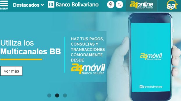 Página web del Banco Bolivariano